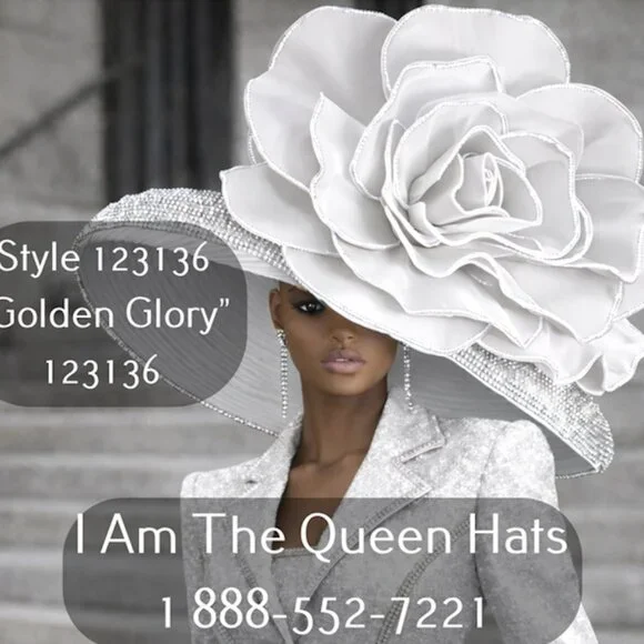 I Am The Queen Crimson Rose Royale Couture Church Hat  display picture 1